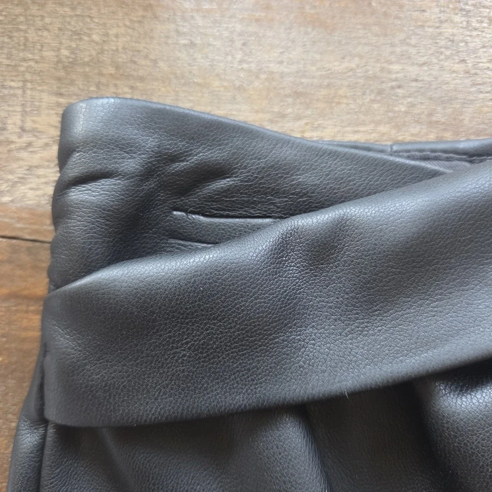 Mango Knotted Faux Leather Maxi Skirt Small Minimalist Winter Whimsigoth Black